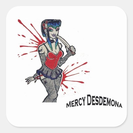 Mercy Desdemona：殺人浮浪者ステッカー スクエアシール (正面)