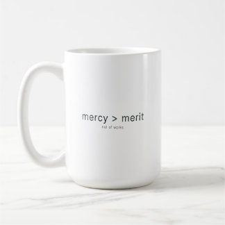 mercy over merit believers Christian coffee mug コーヒーマグカップ