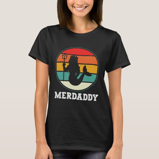 Merdaddy Security Merman Mermaid Daddy Fish Father Tシャツ (正面)