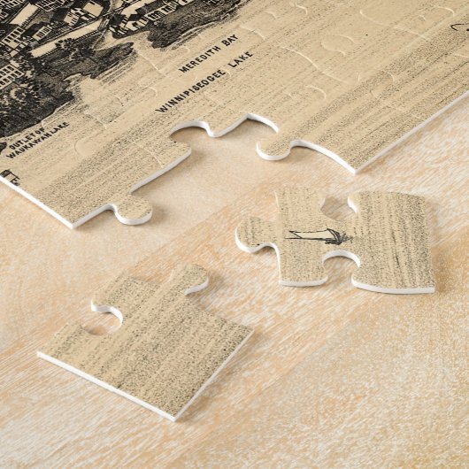 Meredith NH (1899年)のヴィンテージの絵解き地図 ジグソーパズル (側面)