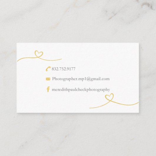 Meredith Paulcheckの写真撮影 名刺 (裏面)