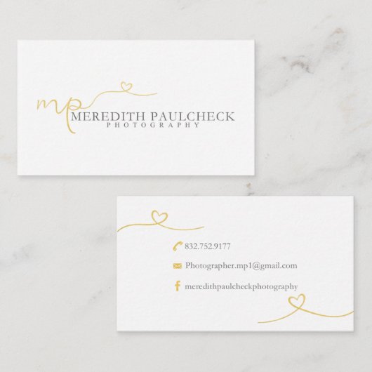 Meredith Paulcheckの写真撮影 名刺 (正面/裏面)