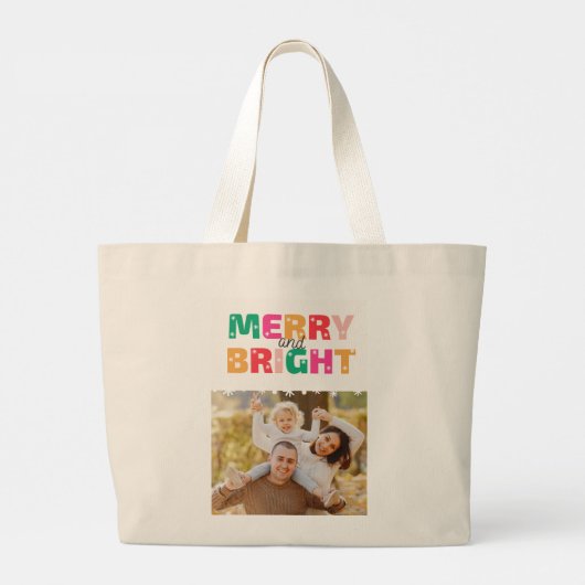 MereyChristmas & Bright with Wilson Family Jumbo ラージトートバッグ (裏面)