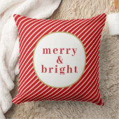 MERIかわいいフェスティバル赤い白ストライプいメリー&ブライト クッション (ブランケット)
