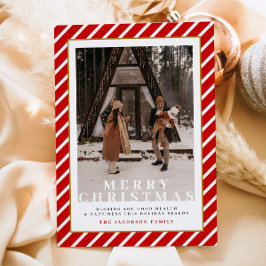 MERIフェスティバルレッドストライプクリスマスカード 招待状
