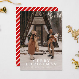 MERIフェスティバルレッドストライプクリスマスカード 招待状