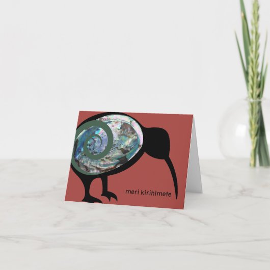 MERI KIRIHIMETE NZクリスマスAOTEAROA NEW ZEALAND KIWI シーズンカード (正面)