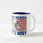 MERICAそういうわけで米国の旗のワシのコーヒー・マグので ツートーンマグカップ (正面右)