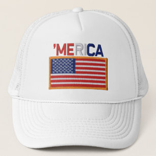 「MERICAによって刺繍されるステッチスタイル米国の旗パッチの帽子 キャップ