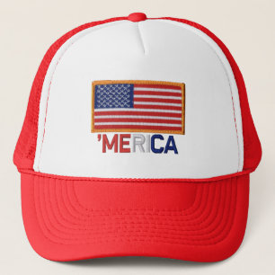 「MERICAによって刺繍されるステッチスタイル米国の旗パッチの帽子 キャップ