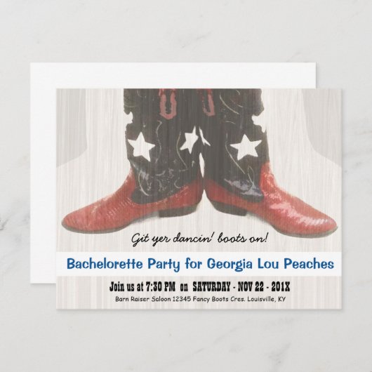 Mericaの女の子の赤白青はバチェロレッテを追い出します 招待状 (正面/裏面)