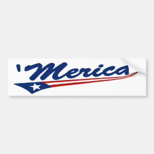 「MericaのSwooshのバンパーステッカー バンパーステッカー