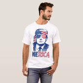 MERICAトランプ7月トランプ米国国旗の幸せ4日 Tシャツ (正面フル)