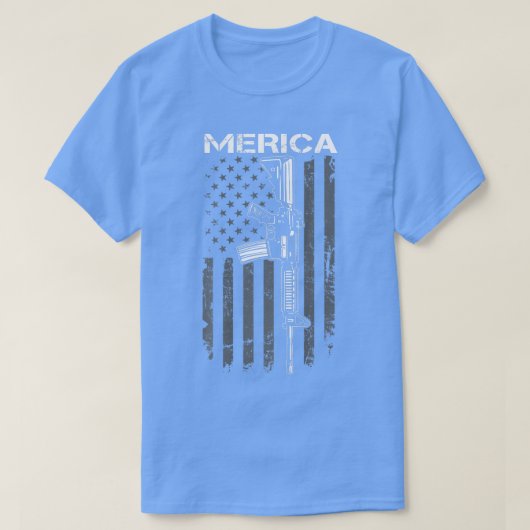 MERICA第2回改正7月AR15米国国旗(O) Tシャツ (デザイン正面)