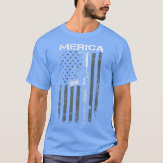 MERICA第2回改正7月AR15米国国旗(O) Tシャツ