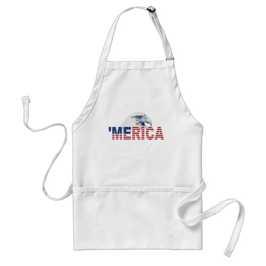` MERICA米国の旗のアメリカの白頭鷲のエプロン スタンダードエプロン (正面)