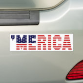 「MERICA米国の旗のバンパーステッカー バンパーステッカー (車上)