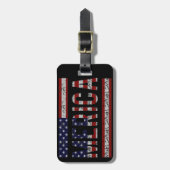 MERICA -アメリカのプライドの俗語米国の旗 ラゲッジタグ (正面縦)
