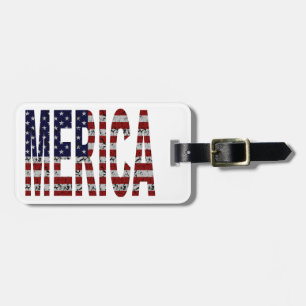 MERICA -アメリカのプライドの俗語米国の旗 ラゲッジタグ