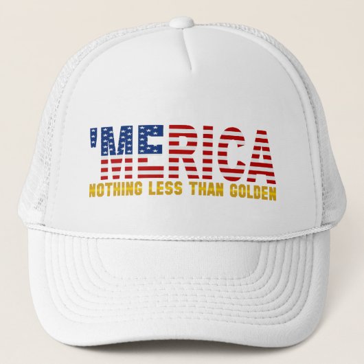 「MERICA "何もより少しにより金"米国の旗の帽子 キャップ (正面)