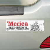 Merica – 政府を停止した場もし所 バンパーステッカー (車上)