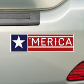 MERICA -米国の旗の形のCustomizeableの文字 バンパーステッカー (車上)