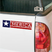 MERICA -米国の旗の形のCustomizeableの文字 バンパーステッカー (トラック上)