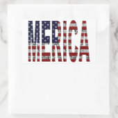 'MERICA – 米国グランジ国旗 長方形シール (バッグ)