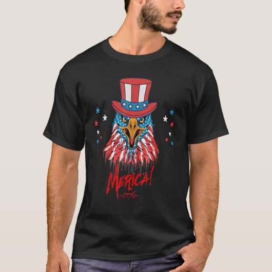 Merica - 1776 - Patriotic USA Eagle Of Freedom - 4 Tシャツ (正面)