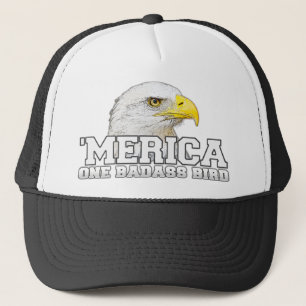 「MERICA 1 Badassの鳥のトラック運転手の帽子 キャップ