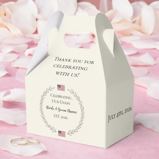 merica 250th Anniversary Wedding | Custom names フェイバーボックス (ウェディング)