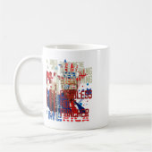 Merica 4th Of 7月の花火トランプ独立おもしろいした コーヒーマグカップ (左)