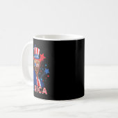 Merica 4th Of 7月の花火トランプ独立おもしろいした コーヒーマグカップ (正面左)