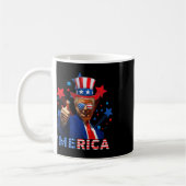 Merica 4th Of 7月の花火トランプ独立おもしろいした コーヒーマグカップ (左)