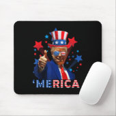 Merica 4th Of 7月の花火トランプ独立おもしろいした マウスパッド (マウス)
