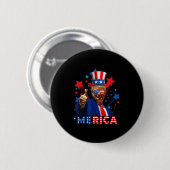 Merica 4th Of 7月の花火トランプ独立おもしろいした 缶バッジ (正面&裏面)