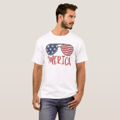 Merica 4th of 7月サングラスサマーTシャツ Tシャツ (正面フル)