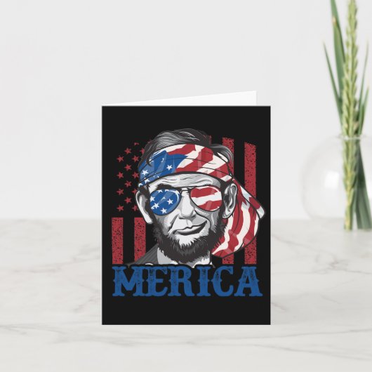 Merica Abraham Lincoln 7月の4thシャツメンズアメリ カード (正面)