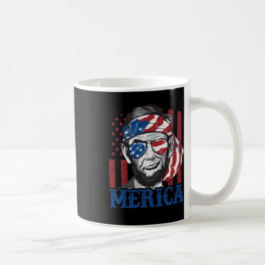 Merica Abraham Lincoln 7月の4thシャツメンズアメリ コーヒーマグカップ (右)