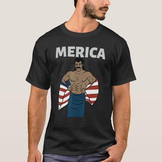 Merica American Mullet Business In Front Party In Tシャツ (正面)
