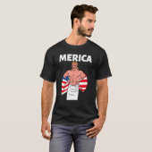 Merica American Mullet Business In Front Party In Tシャツ (正面フル)