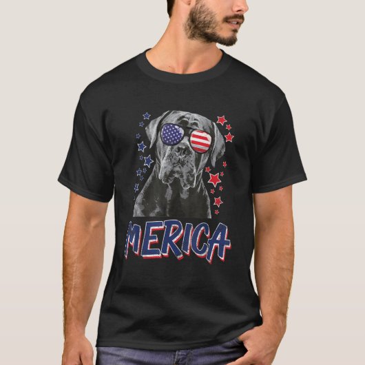 Merica Cape Corso Dog Of July USA Gift Tシャツ (正面)