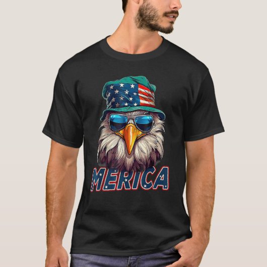 Merica Eagle Patriotic USA Eagle Of Freedom 4th Of Tシャツ (正面)