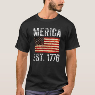 MERICA Est 17767月4日アメリカUSA Freedom Tシャツ