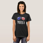 Merica Flag Sunglasses Patriotic 4th Of July Men Tシャツ (正面フル)