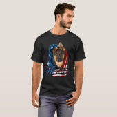 Merica German Shepherd Dog 4th Of July USA Flag Pa Tシャツ (正面フル)