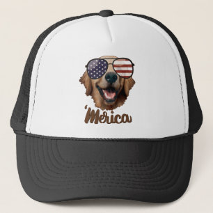 Merica Golden Retriever, 7月4日,米国,犬 キャップ