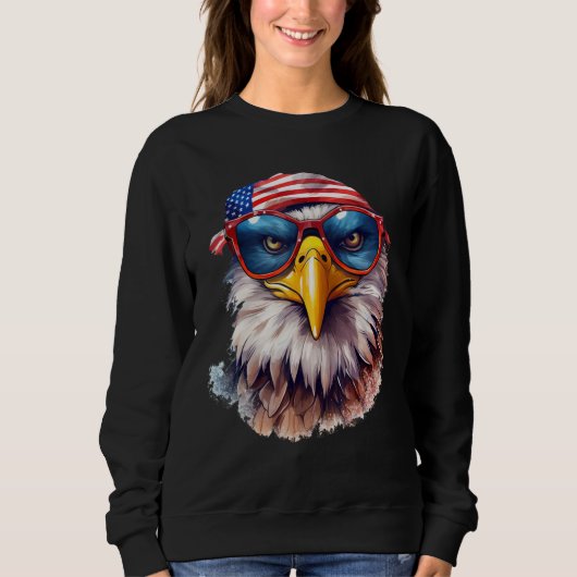 Merica Patriotic Bald Eagle 4th Of July USA Americ スウェットシャツ (正面)