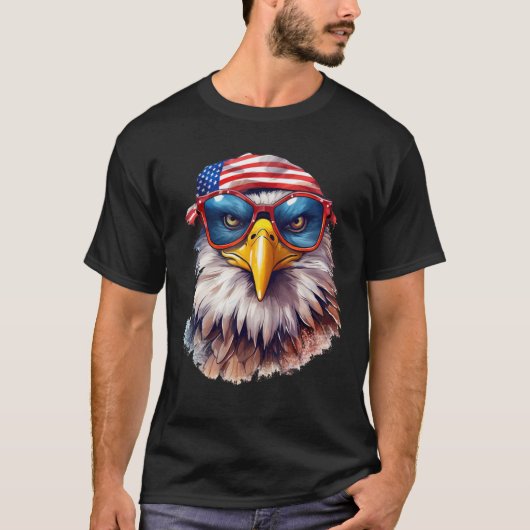 Merica Patriotic Bald Eagle 4th Of July USA Americ Tシャツ (正面)