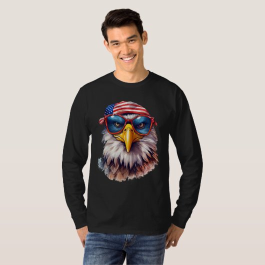 Merica Patriotic Bald Eagle 4th Of July USA Americ Tシャツ (正面フル)